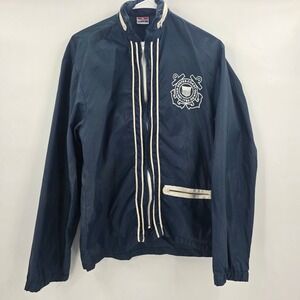 VINTAGE 1960S RARE UNITED STATES COAST GUARD JACKET MENS SMALL WINDBREAKER BLUE